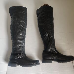 Frye Black Over the Knee Leather Boots